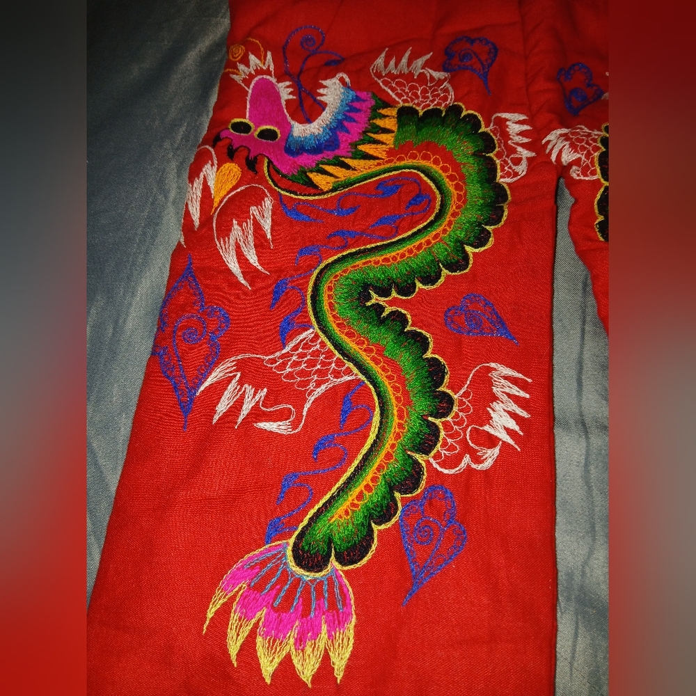 Vintage Embroidered Chinese Romper/ Jacket Set - Picture 6 of 13